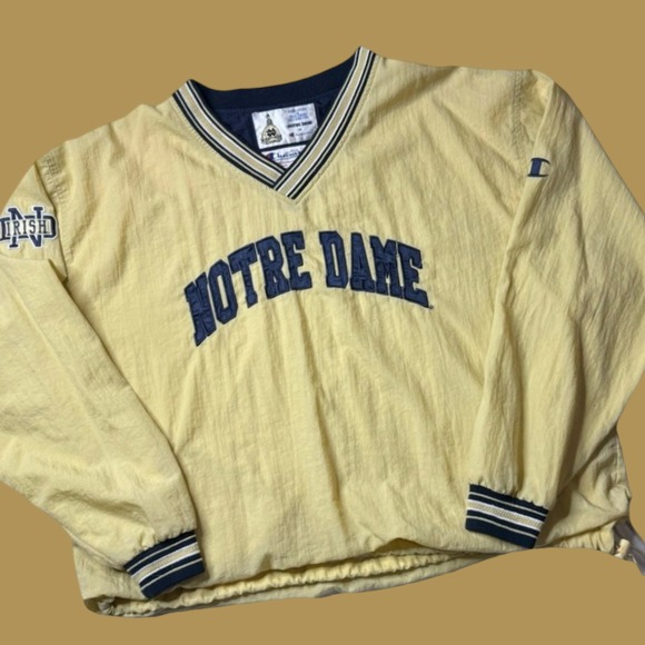 VTG 90s Notre Dame XXL Champion Pullover Jacket NCAA College Windbreaker Mens - Picture 3 of 9